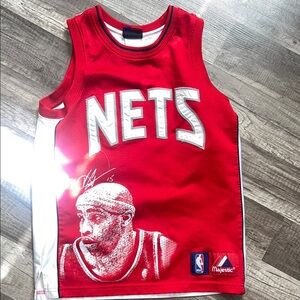 Nets Carter Red and White Basketball Jersey
